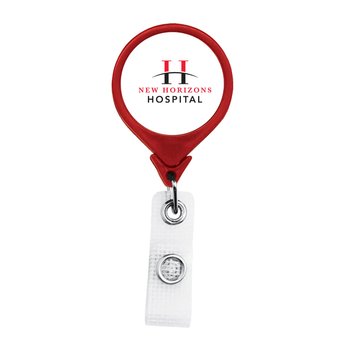 Round Anti-Microbial Jumbo Badge Reel - Full-Color Personalization Available from Positive Promotions