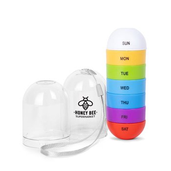 7-Day Capsule Pill Organizer - One-Color Personalization Available from Positive Promotions