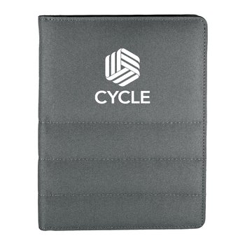 Recycled Puffer Padfolio With FSC® Recycled Paper - One-Color Personalization Available from Positive Promotions