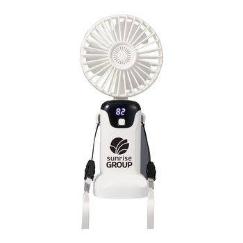 Recycled Rechargeable Personal LED Fan - One-Color Personalization Available from Positive Promotions