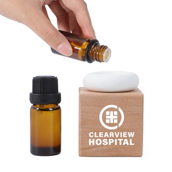 Gypsum Stone & Aromatherapy Oil on Natural Wood Block - One-Color Personalization Available from Positive Promotions