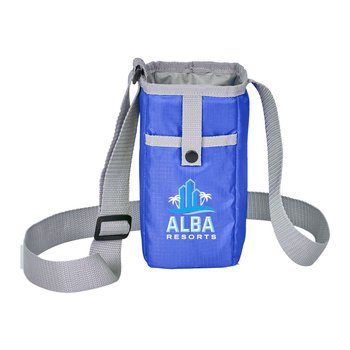 Insulated Bottle Tumbler Holder Sling Bag - Full-Color Personalization Available from Positive Promotions