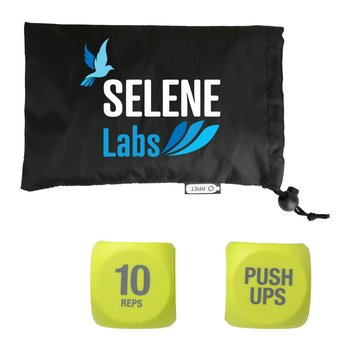Exercise Dice in Pouch - Set of 2 - Full-Color Personalization Available from Positive Promotions