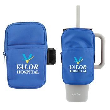 Recycled 2-Pocket Zipper Pouch for Water Bottle & Tumbler - Full-Color Personalization Available from Positive Promotions