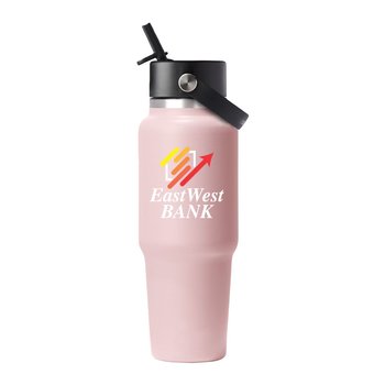 Hydro Flask® Stainless-Steel Travel Tumbler 32 oz. With Flex Straw Cap - Full-Color Personalization Available from Positive Promotions