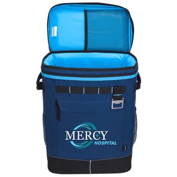 Recycled rPET Ice 24-Can Backpack Cooler - Full-Color Personalization Available from Positive Promotions