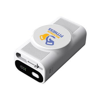 Mega 10,000-mAh Power Bank With Built-In Retractable Cable & USB-A/Type-C Ports - Full-Color Personalization Available from Positive Promotions