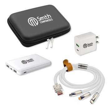 Elevated Tech Accessory Kit: Power Bank 5,000 mAh, Dual-Port Adapter, & 3-in-1 Charging Cable 39