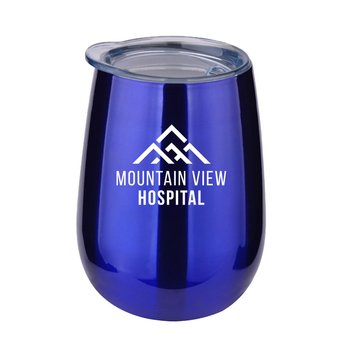 Stemless Stainless-Steel Wine Glass 10 oz. in Gift Box - One-Color Personalization Available from Positive Promotions