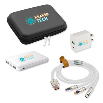 Elevated Tech Accessory Kit: Power Bank 5,000 mAh, Dual-Port Adapter, & 3-in-1 Charging Cable 39