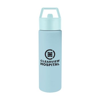 Rue Recycled Stainless-Steel Bottle 24 oz. With Spill-Resistant Sip-Top Lid - One-Color Personalization Available from Positive Promotions