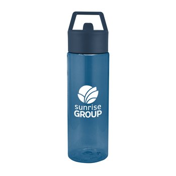 Rue Recycled rPET Plastic Bottle 24 oz. With Sip-Top Straw Lid - One-Color Personalization Available from Positive Promotions