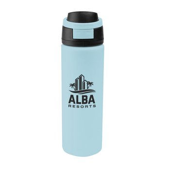 Polly Recycled Stainless-Steel Bottle 24 oz. With Spill-Resistant Sip-Through Lid - One-Color Personalization Available from Positive Promotions