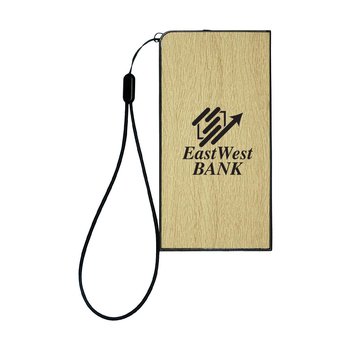 Woodlook UL-Listed Power Bank With Strap 3,000 mAh - One-Color Personalization Available from Positive Promotions