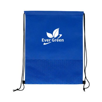 Value Wavy Design Drawstring Backpack - One-Color Personalization Available from Positive Promotions