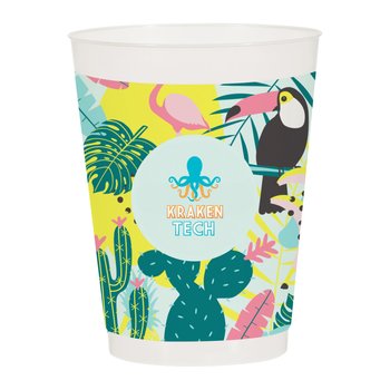 Frosted Plastic Stadium Cup 16 oz. - Full-Color Personalization Available from Positive Promotions