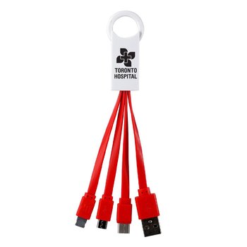 Bright Multi-Cable Charging Cords With Type-C USB - One-Color Personalization Available from Positive Promotions