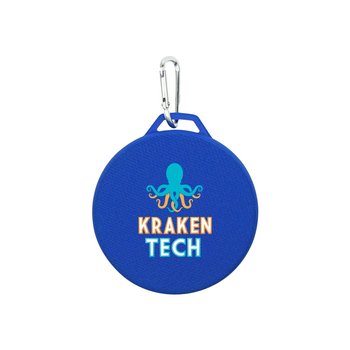 Round Fabric Wireless Bluetooth® Speaker - Full-Color Personalization Available from Positive Promotions