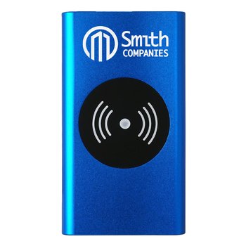 Metal Qi Wireless Charging Power Bank 4,000 mAh - Laser-Engraved Personalization Available from Positive Promotions