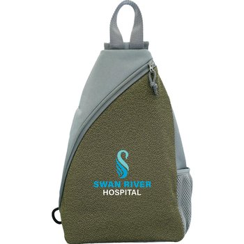 Heathered Gray Cooler Sling Bag With Color Accent - Full-Color Personalization Available from Positive Promotions