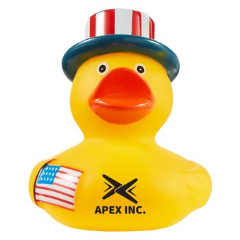 Patriotic USA Flag Rubber Duck - One-Color Personalization Available from Positive Promotions