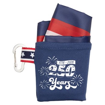 Recycled Patriotic USA Flag Packable On-the-Go Picnic Mat - One-Color Personalization Available from Positive Promotions