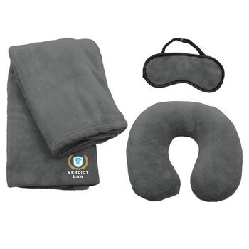Luxe Fleece Travel Comfort Set - Pillow, Eye Mask, Blanket 42