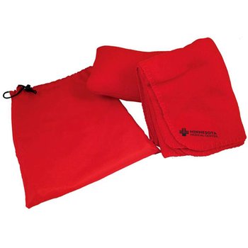 Small Fleece Travel Comfort Set: Pillow & Blanket - Embroidered Personalization Available from Positive Promotions