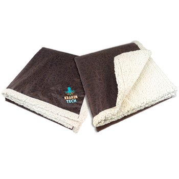 Leather-Look Sherpa Throw Blanket 50