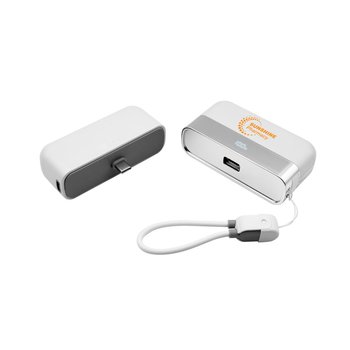 2-Piece 10,000-mAh Shareable Power Bank With Type-C Charging Cable - One-Color Personalization Available from Positive Promotions
