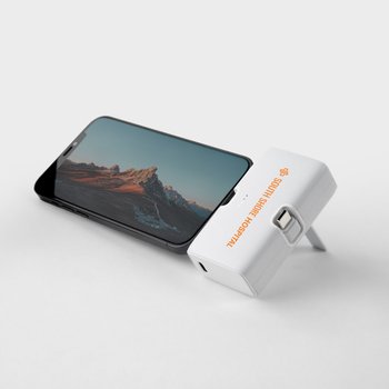 2-in-1 4,500-mAh Power Bank & Phone Stand With Retractable Ports - One-Color Personalization Available from Positive Promotions