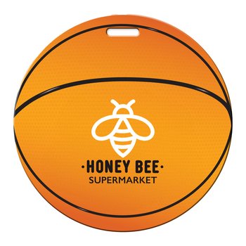 Basketball Shaped Luggage Tag - Full-Color Personalization Available from Positive Promotions
