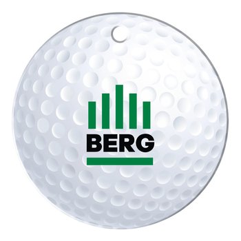 Golf Ball Shaped Luggage Tag - Full-Color Personalization Available from Positive Promotions