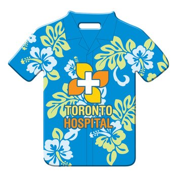 Island Shirt Shaped Luggage Tag - Full-Color Personalization Available from Positive Promotions