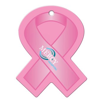 Breast Cancer Awareness Ribbon Shaped Luggage Tag - Full-Color Personalization Available from Positive Promotions