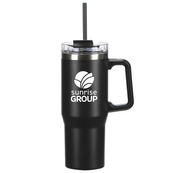 Kodiak Stainless-Steel Mug Tumbler 30 oz. With Handle & Straw - One-Color Personalization Available from Positive Promotions