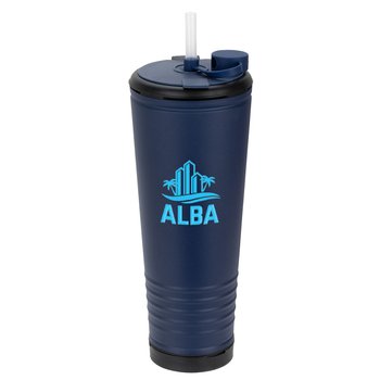 Spirit 2-in-1 Stainless-Steel & Plastic-Lined Tumbler 23 oz. With Built-In Horn - One-Color Personalization Available from Positive Promotions