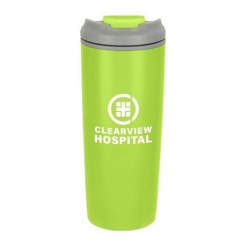 Carter Stainless-Steel & Plastic-Lined Tumbler 17 oz. With Flip-Top Lid - One-Color Personalization Available from Positive Promotions