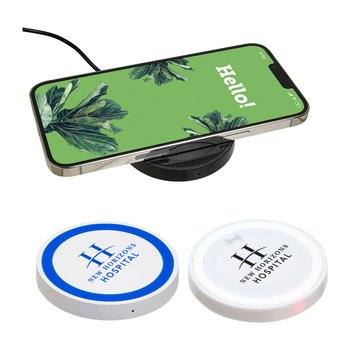 Saturn Plastic Wireless Charging Pad Disc 15W - One-Color Personalization Available from Positive Promotions