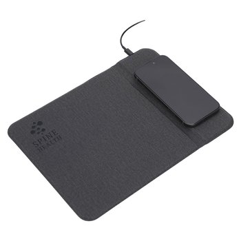 3-in-1 Wireless Charger, Mouse Pad, & Kickstand 15W Type C - Debossed Personalization Available from Positive Promotions