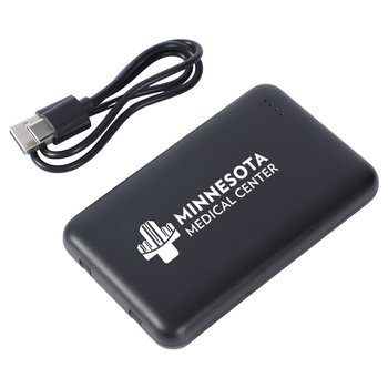 Compact 5,000-mAh Power Bank With Wireless Charger & Built-In Cables 20W - One-Color Personalization Available from Positive Promotions