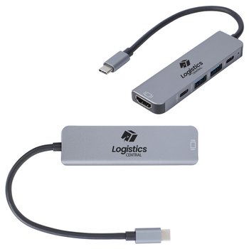 Plug & Play 5-Port Type-C-to-HDMI Hub 100W - One-Color Personalization Available from Positive Promotions