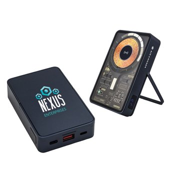 Clear MagSafe Fast Charge Power Bank 10,000 mAh Type C 15W - One-Color Personalization Available from Positive Promotions