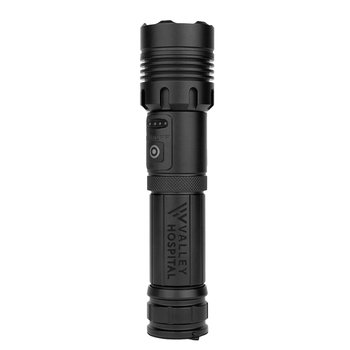 Powerful Metal Flashlight With Rechargeable Battery 1,200 Lumens - Laser-Engraved Personalization Available from Positive Promotions