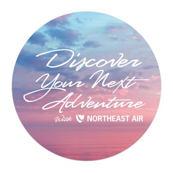 Custom White Circle Vinyl Sticker - Full-Color Personalization Available from Positive Promotions