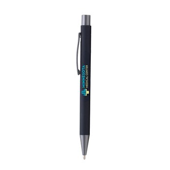 Soft Rubberized Metallic Pen - Full-Color Personalization Available from Positive Promotions