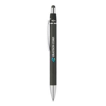 Chrome Spinner Metal Stylus Pen - Full-Color Personalization Available from Positive Promotions