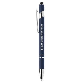 Coronado Anti-Fraud Ink Soft-Touch Recycled Metal Stylus Pen - Laser-Engraved Personalization Available from Positive Promotions
