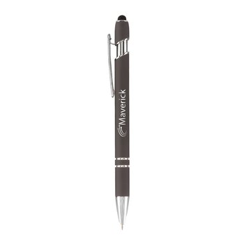 Coronado Soft-Touch Recycled Metal Stylus Pen - Laser-Engraved Personalization Available from Positive Promotions