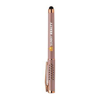 Arrow Rose-Gold Stylus Gel Pen - Full-Color Personalization Available from Positive Promotions